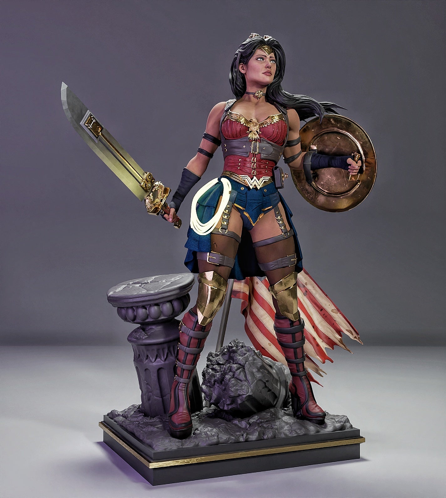 Steampunk Wonder Woman Resin Art (Design by MCM3D Studios)