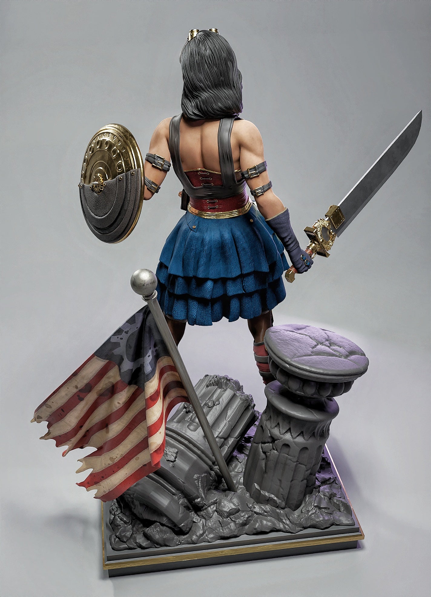 Steampunk Wonder Woman Resin Art (Design by MCM3D Studios)