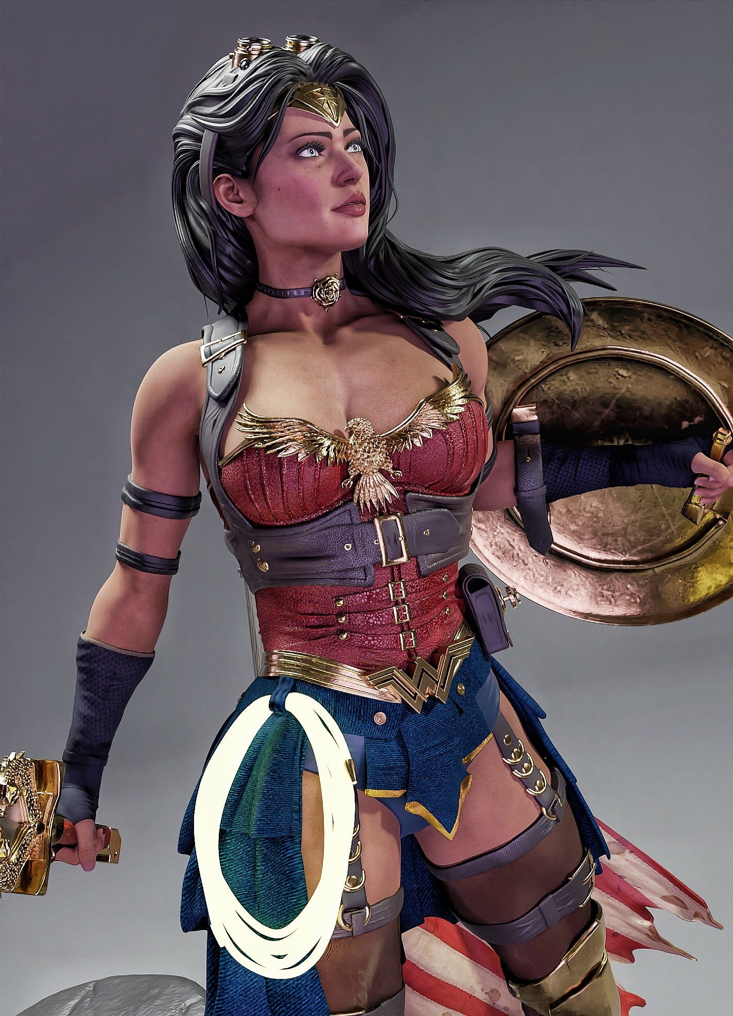 Steampunk Wonder Woman Resin Art (Design by MCM3D Studios)