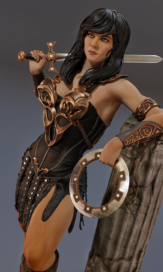 Xena Warrior Princess Resin Art (Design by MCM3D Studios)
