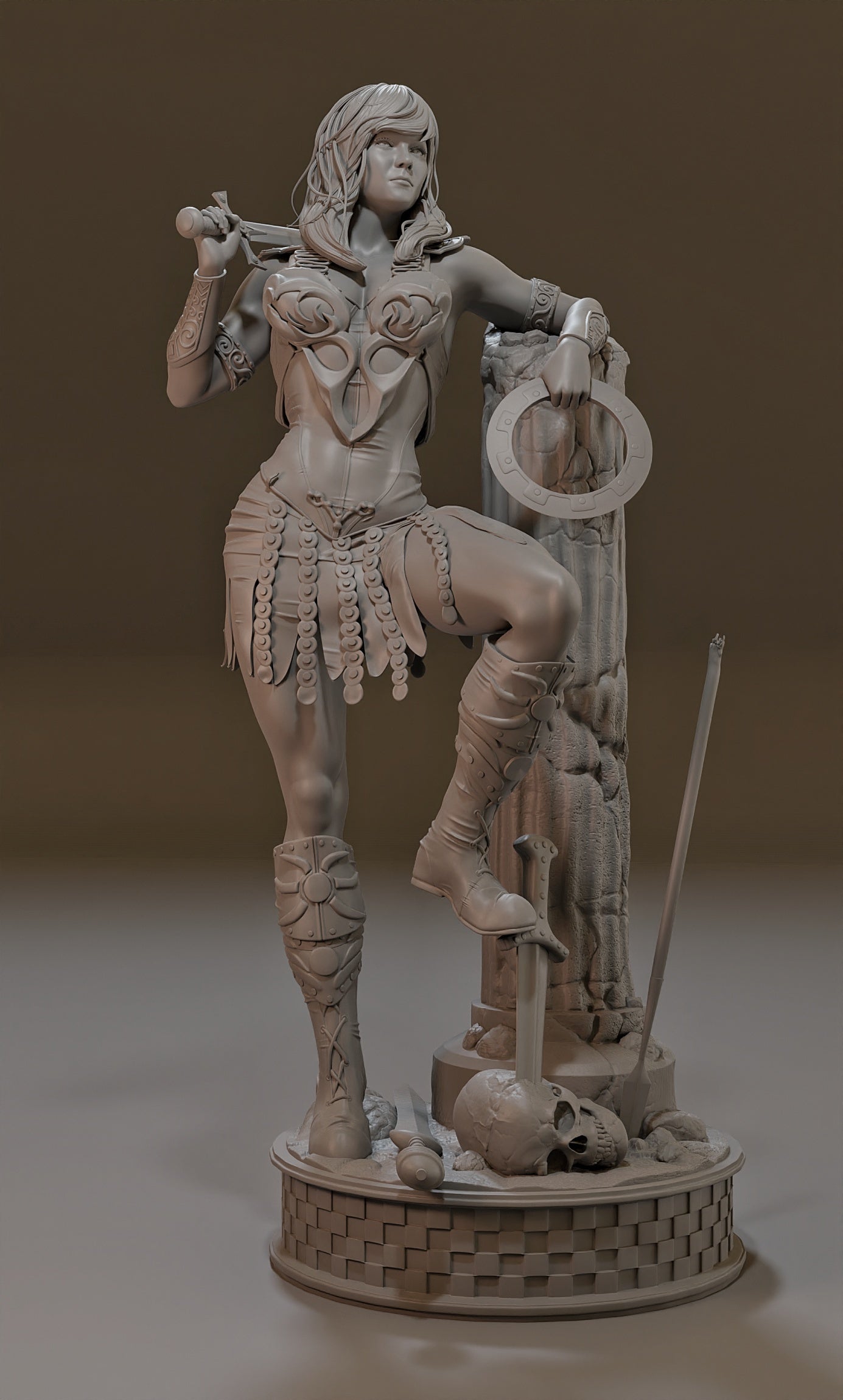 Xena Warrior Princess Resin Art (Design by MCM3D Studios)