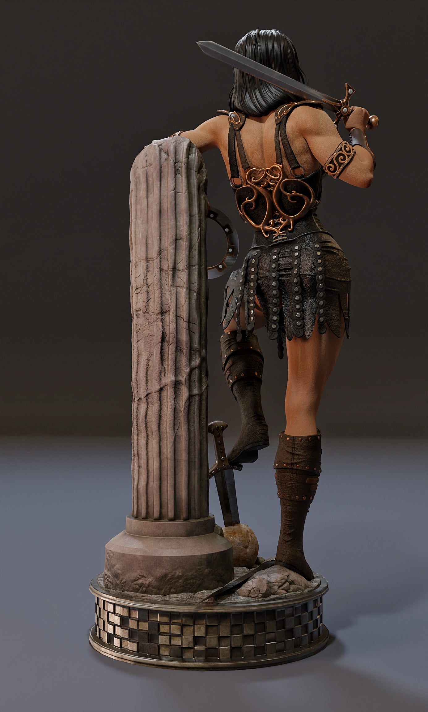 Xena Warrior Princess Resin Art (Design by MCM3D Studios)