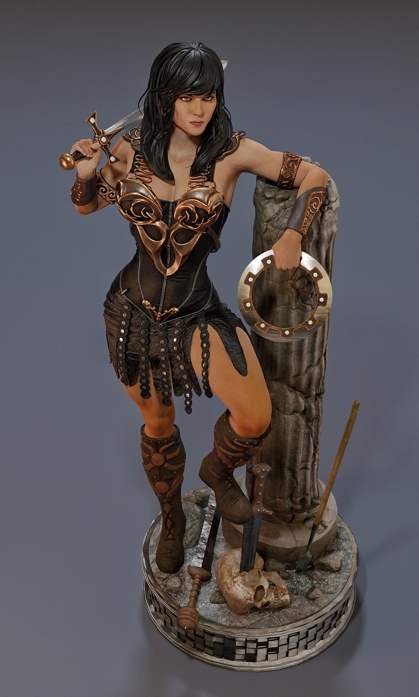 Xena Warrior Princess Resin Art (Design by MCM3D Studios)