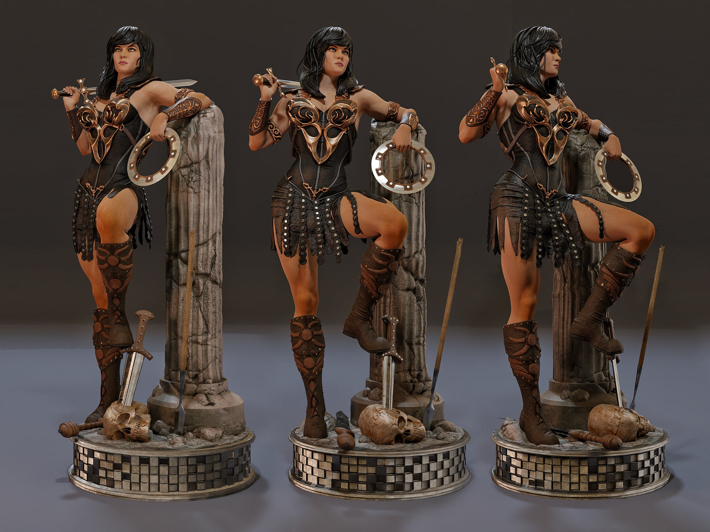 Xena Warrior Princess Resin Art (Design by MCM3D Studios)