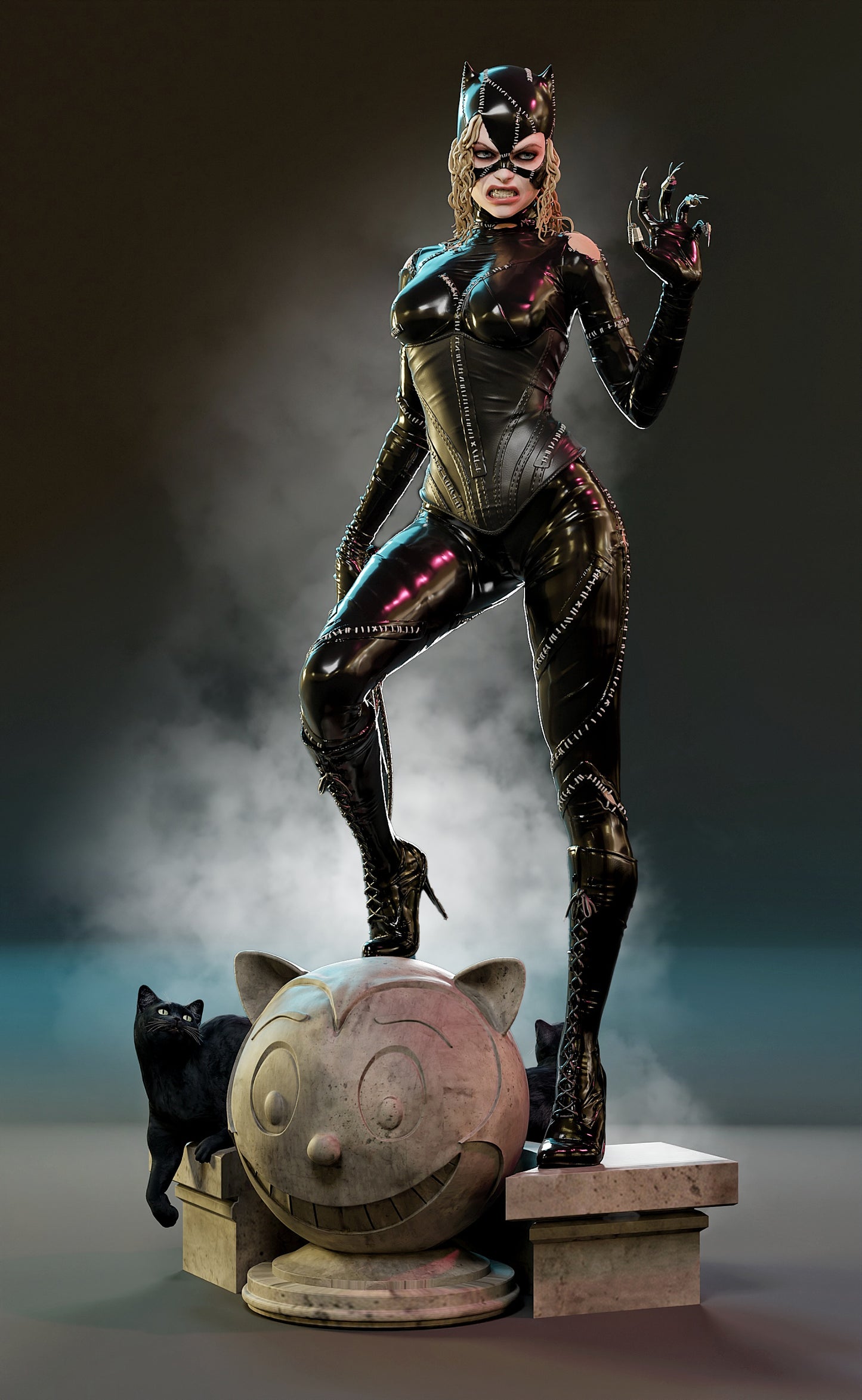 Catwoman Resin Art (Design by MCM3D Studios)