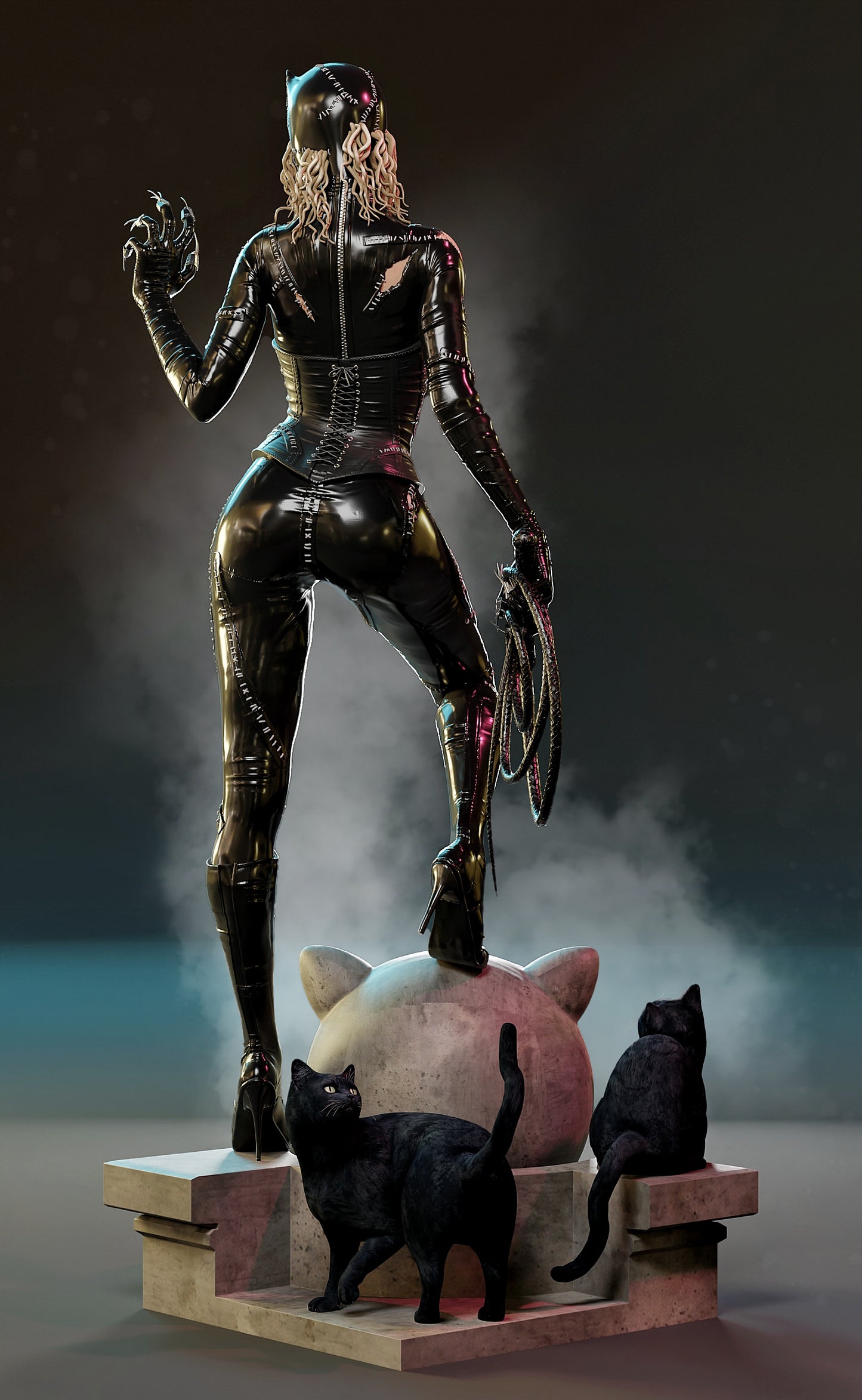 Catwoman Resin Art (Design by MCM3D Studios)