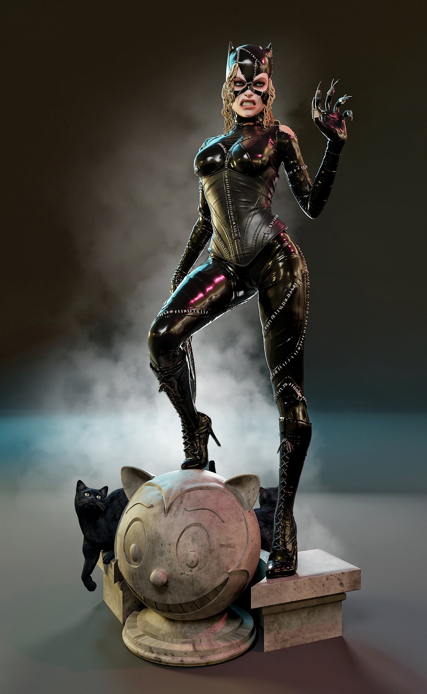 Catwoman Resin Art (Design by MCM3D Studios)