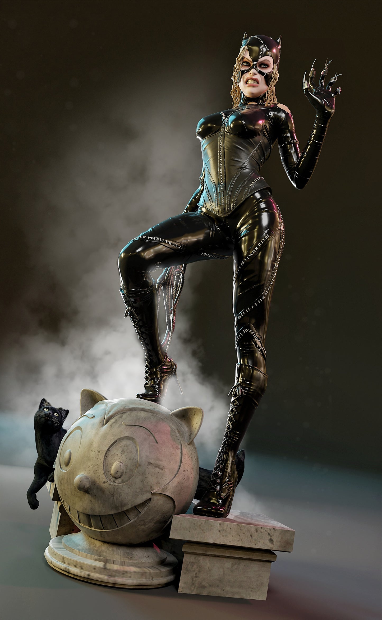 Catwoman Resin Art (Design by MCM3D Studios)