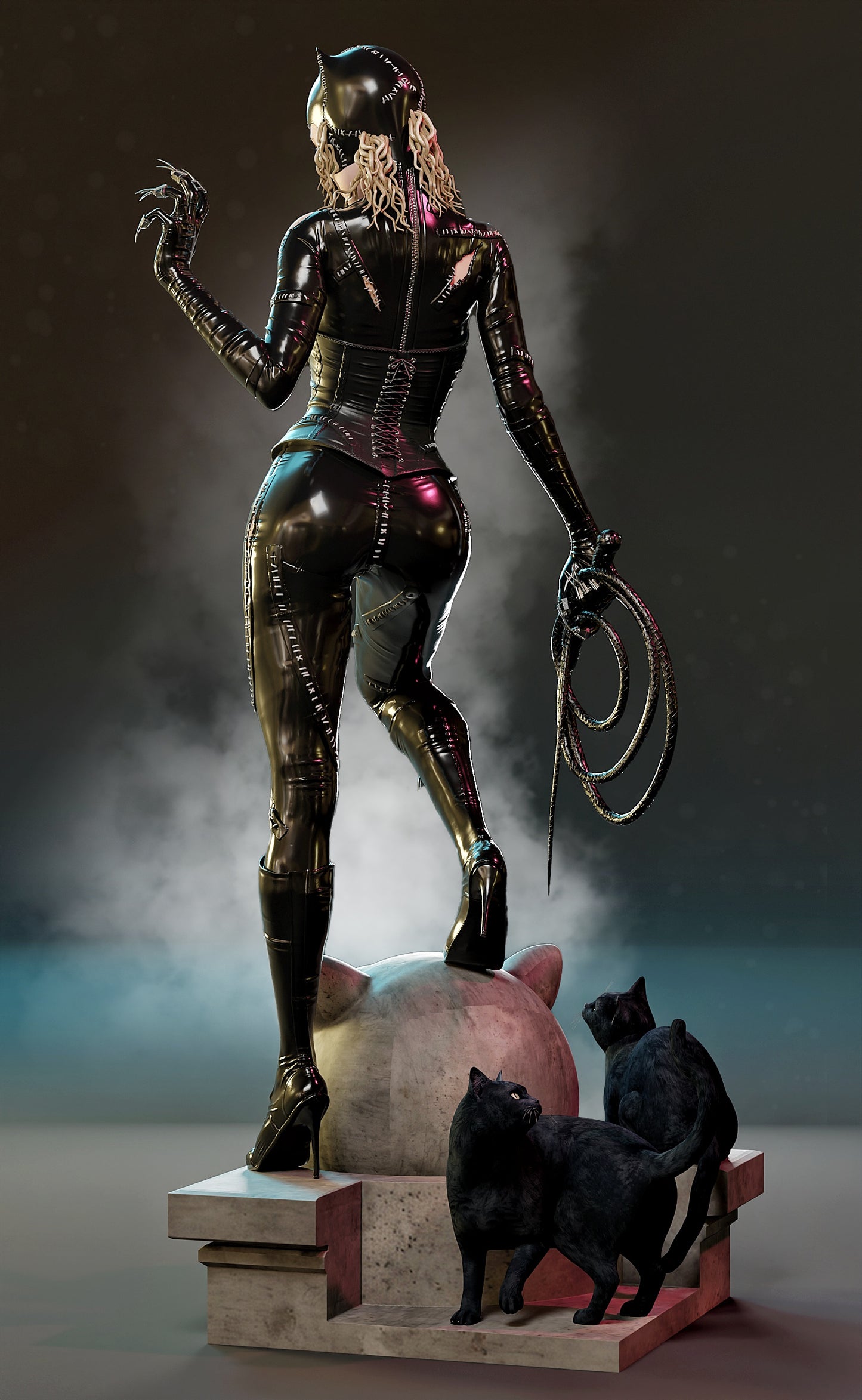 Catwoman Resin Art (Design by MCM3D Studios)