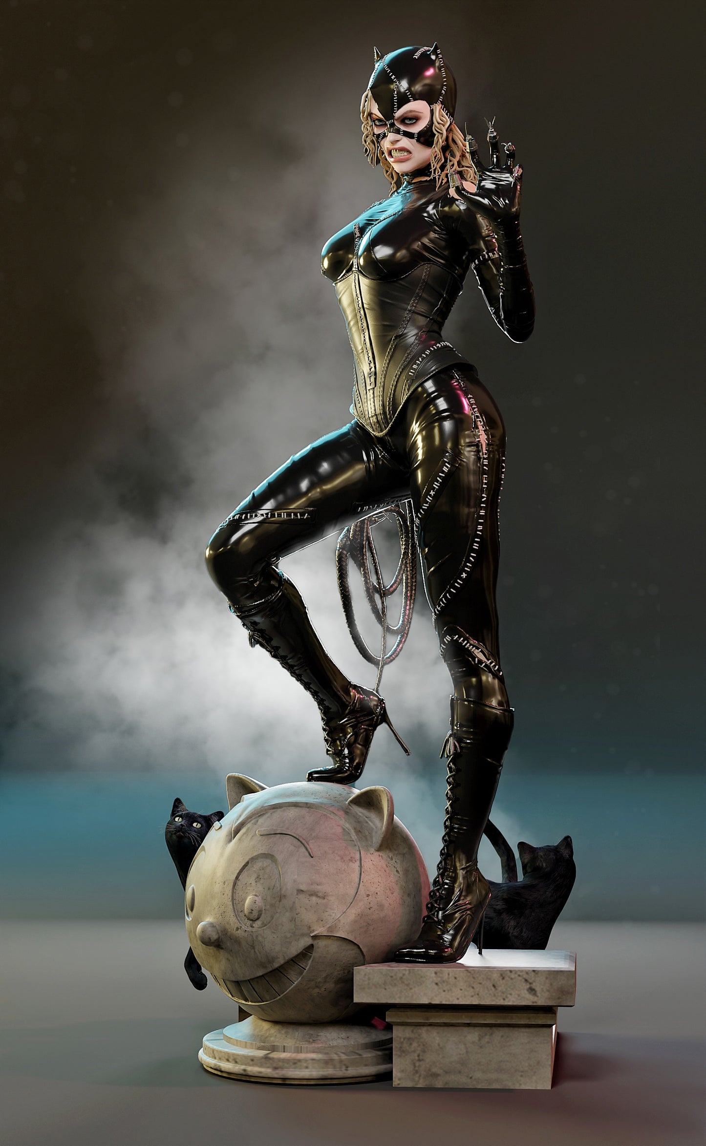 Catwoman Resin Art (Design by MCM3D Studios)