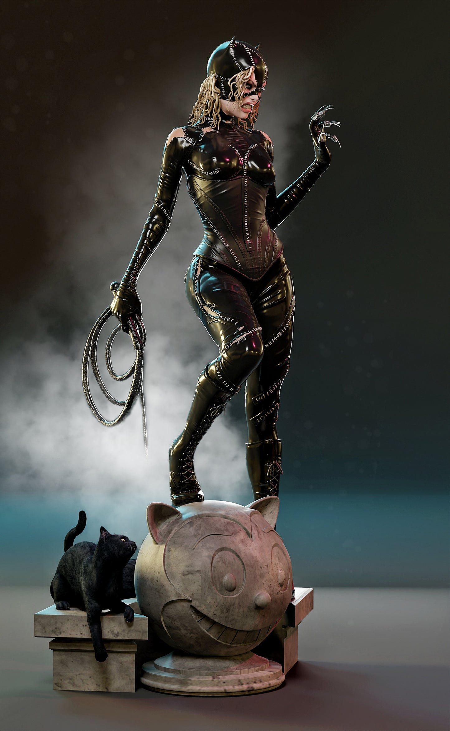 Catwoman Resin Art (Design by MCM3D Studios)