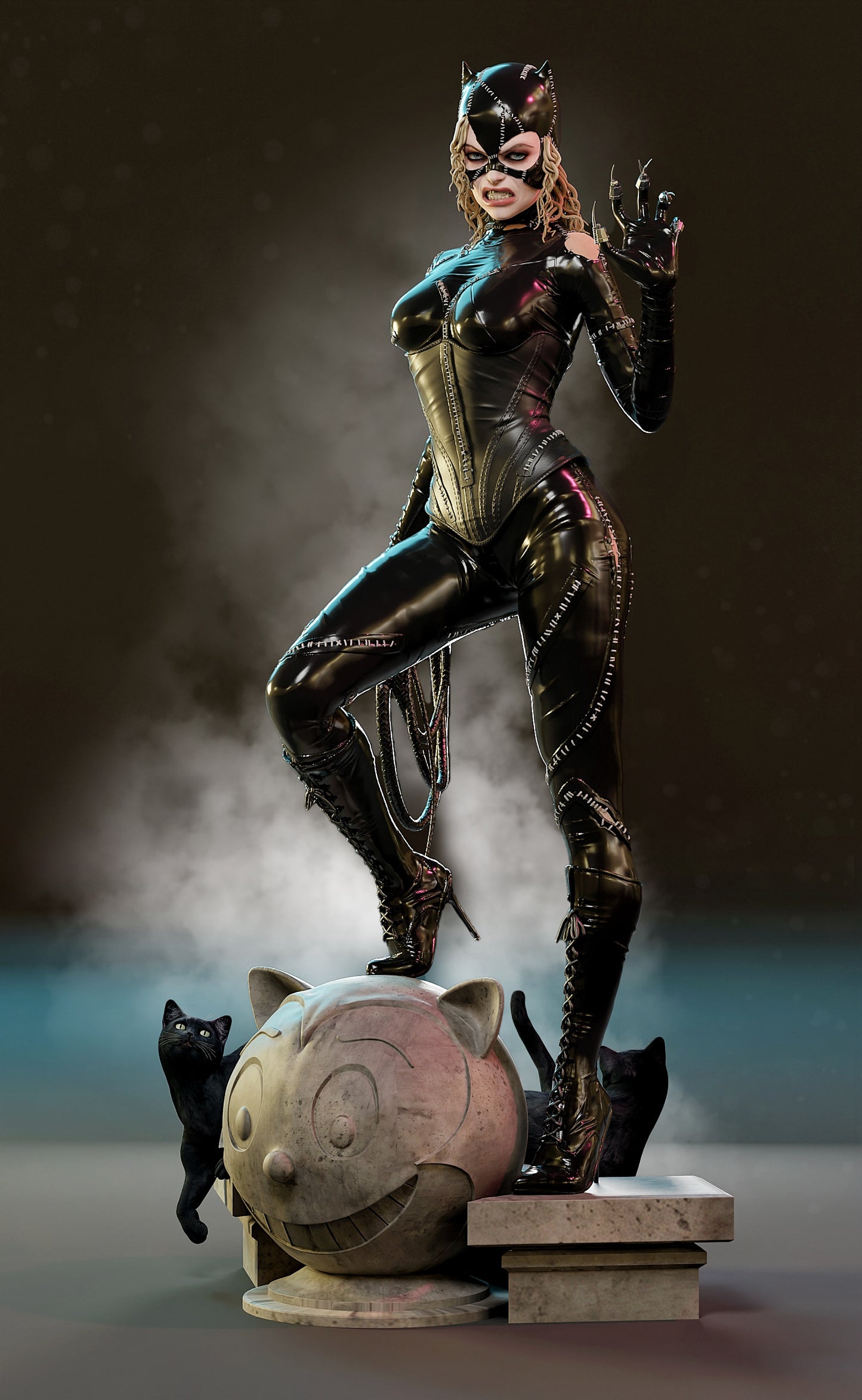 Catwoman Resin Art (Design by MCM3D Studios)