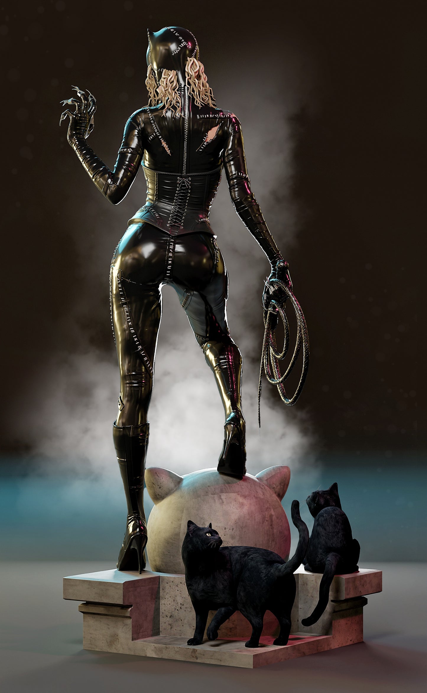 Catwoman Resin Art (Design by MCM3D Studios)