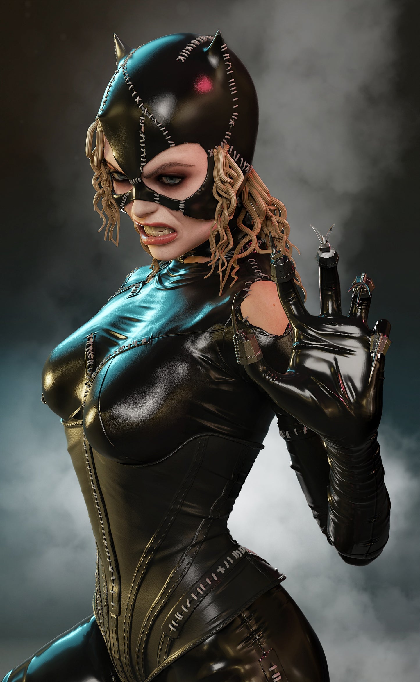 Catwoman Resin Art (Design by MCM3D Studios)
