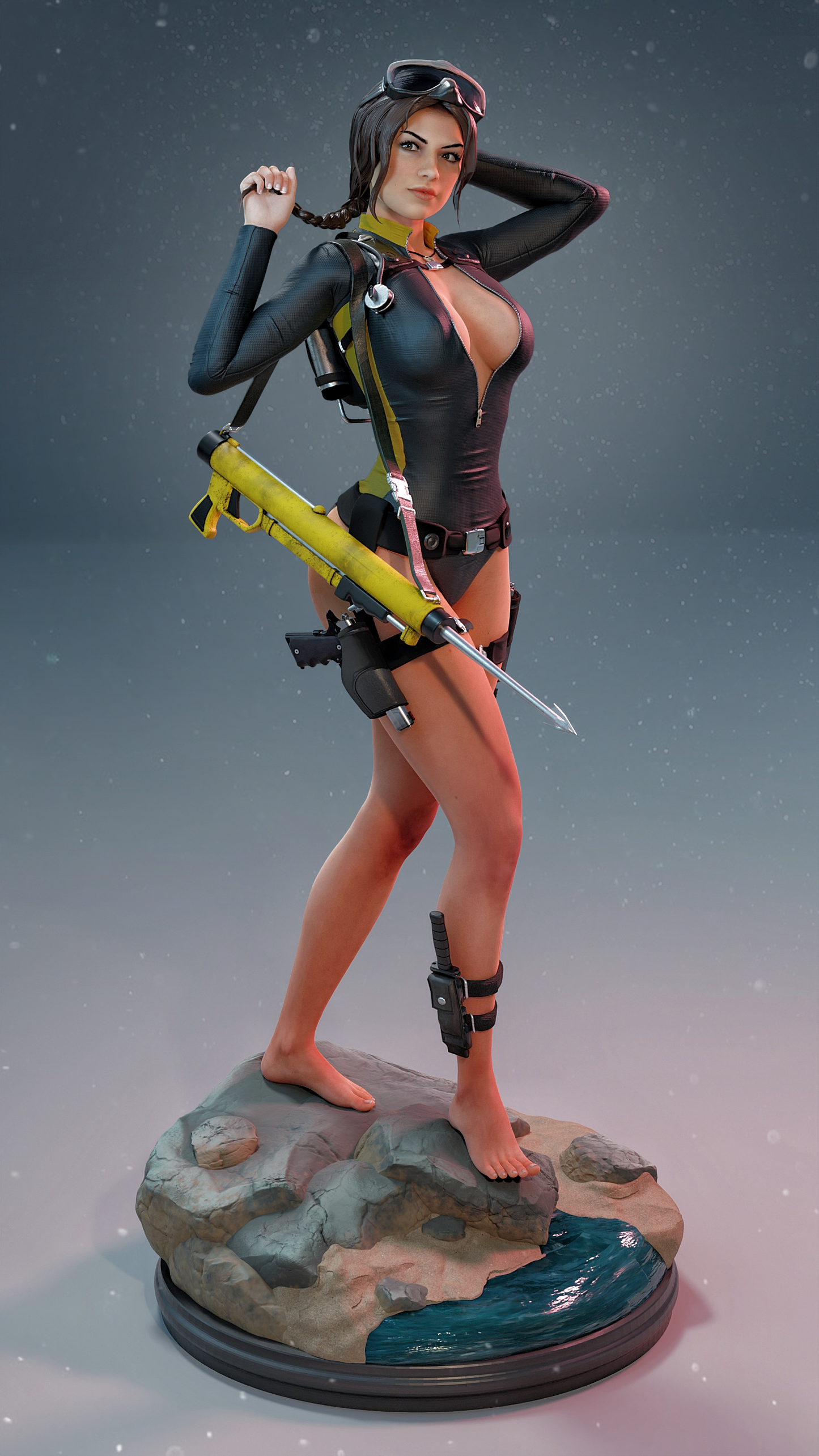 Lara Croft Swimsuit Resin Art (Design by MCM3D Studios)