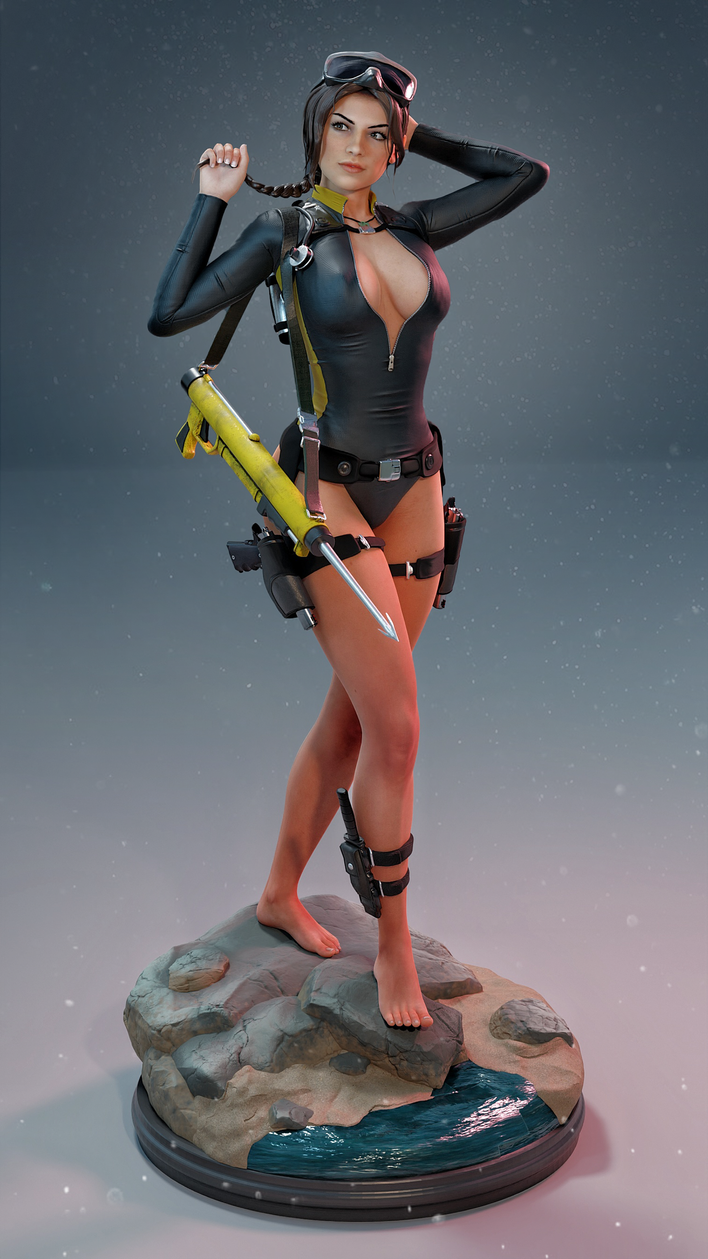 Lara Croft Swimsuit Resin Art (Design by MCM3D Studios)