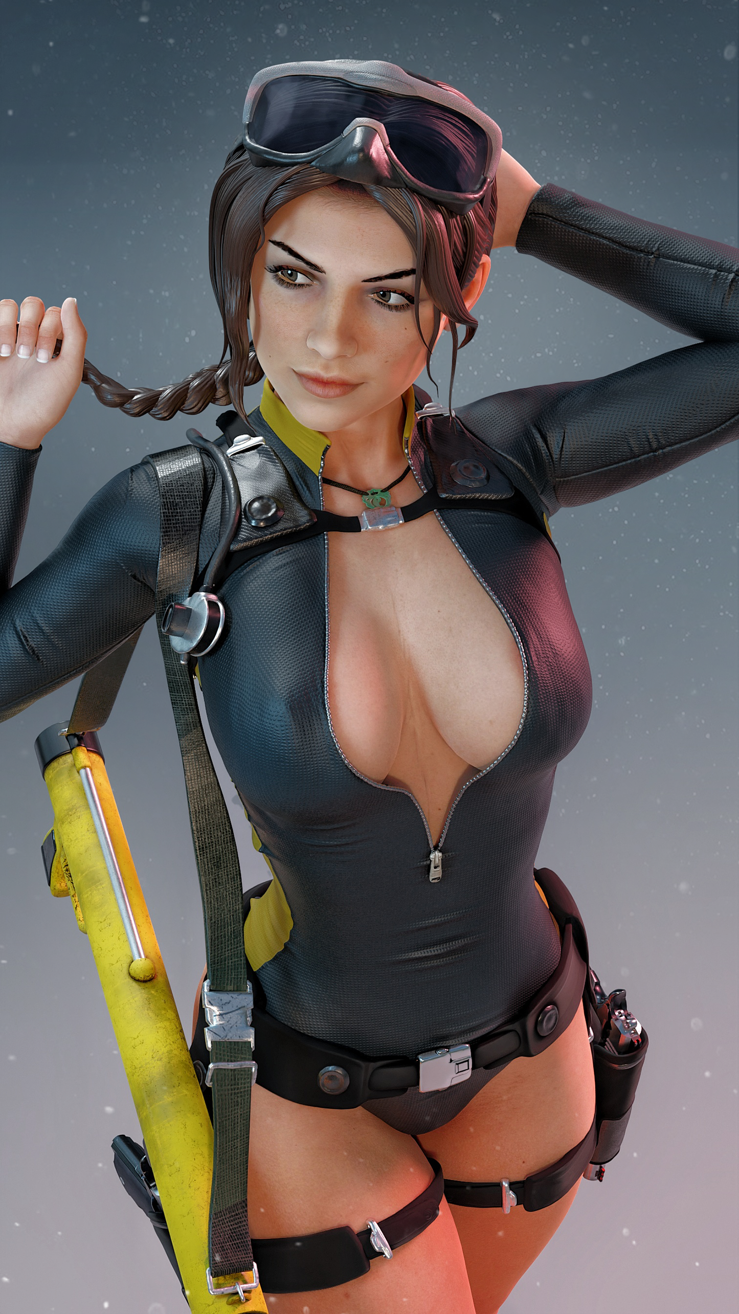 Lara Croft Swimsuit Resin Art (Design by MCM3D Studios)