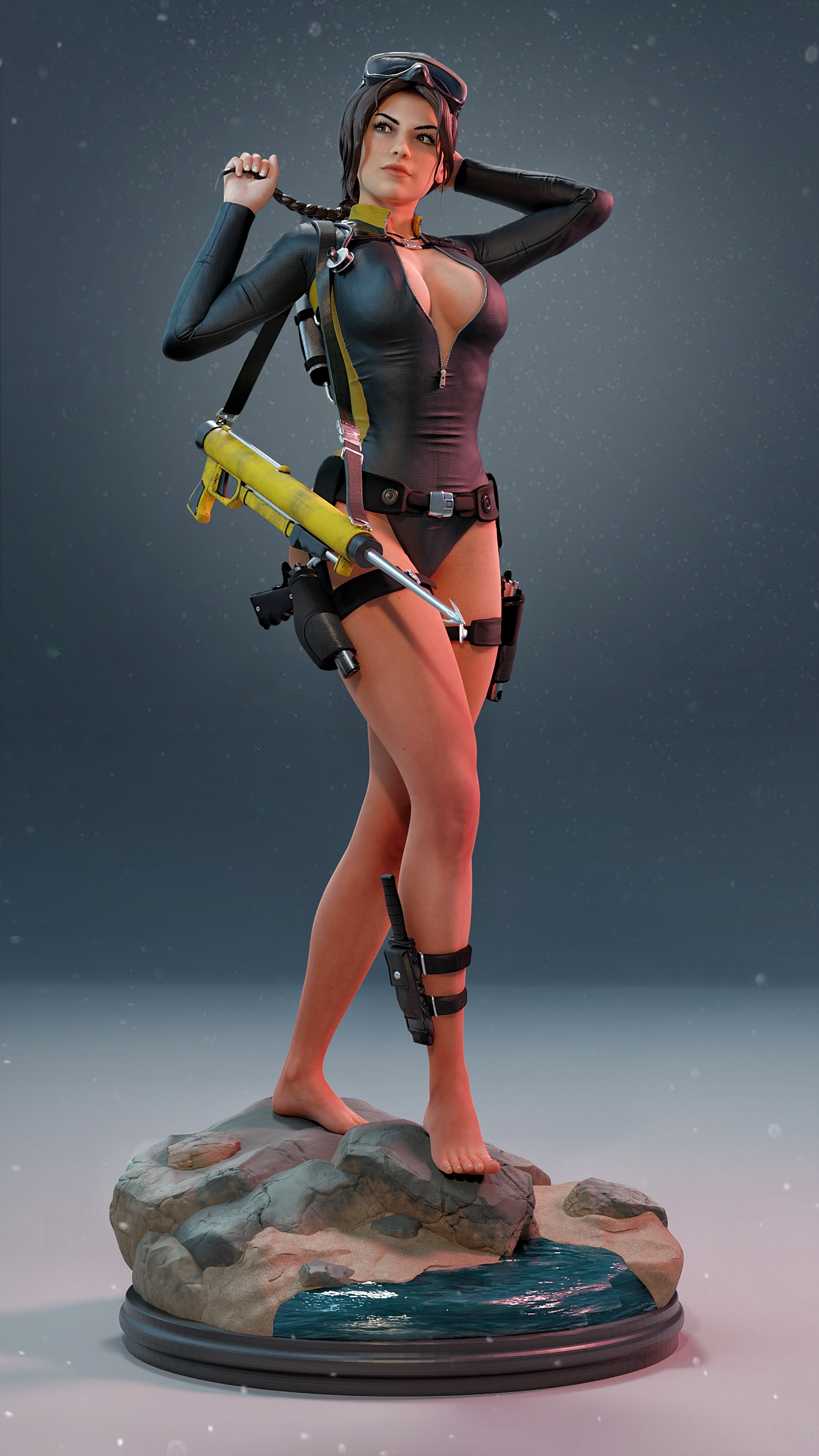 Lara Croft Swimsuit Resin Art (Design by MCM3D Studios)
