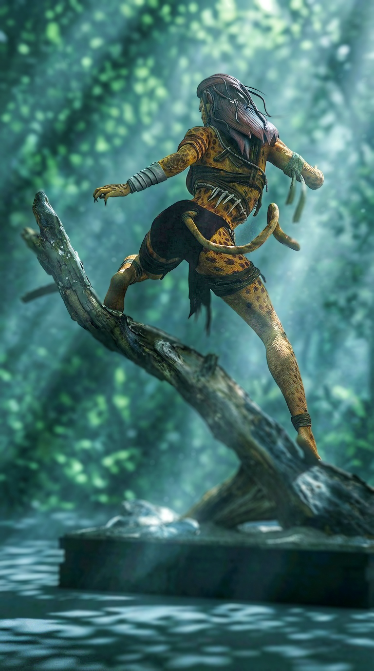 Cheetarah Resin Art (Design by MCM3D Studios)