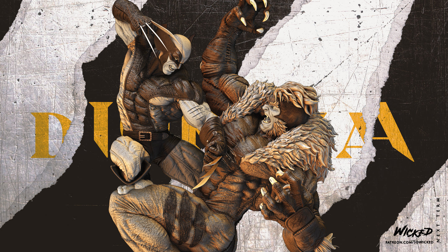 X-Men Wolverine vs Sabertooth Collectible Resin Fan Art - MTO