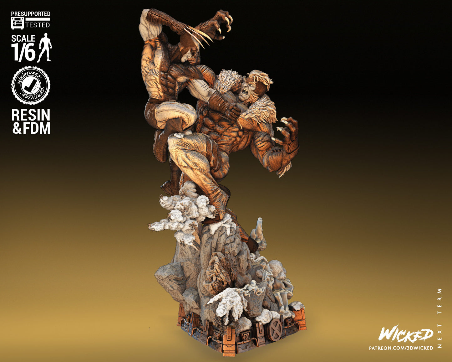 X-Men Wolverine vs Sabertooth Collectible Resin Fan Art - MTO