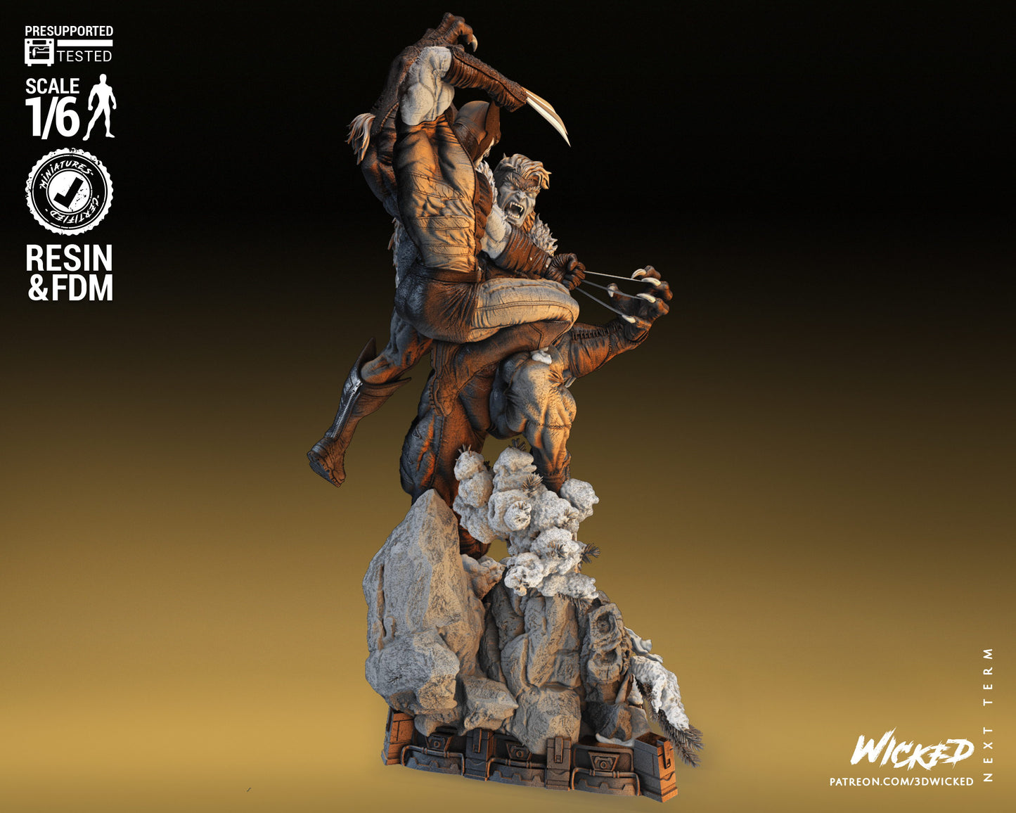 X-Men Wolverine vs Sabertooth Collectible Resin Fan Art - MTO