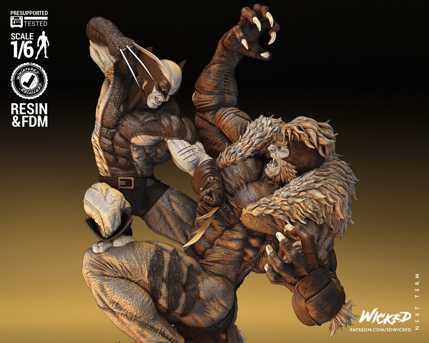 X-Men Wolverine vs Sabertooth Collectible Resin Fan Art - MTO