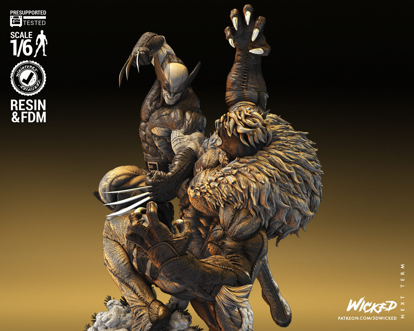 X-Men Wolverine vs Sabertooth Collectible Resin Fan Art - MTO