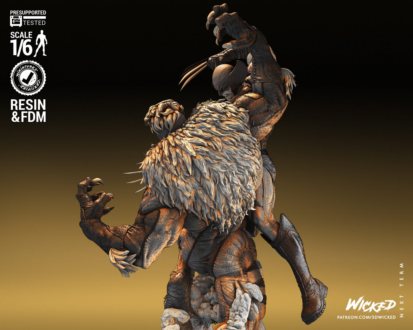 X-Men Wolverine vs Sabertooth Collectible Resin Fan Art - MTO