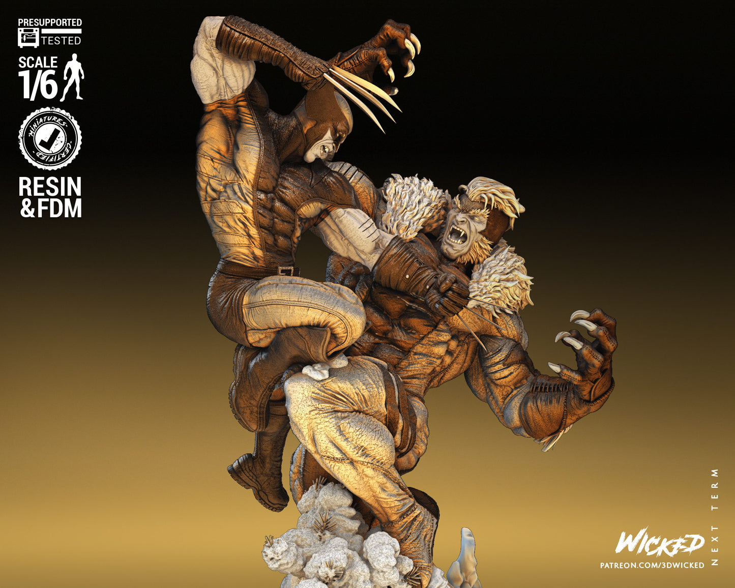 X-Men Wolverine vs Sabertooth Collectible Resin Fan Art - MTO