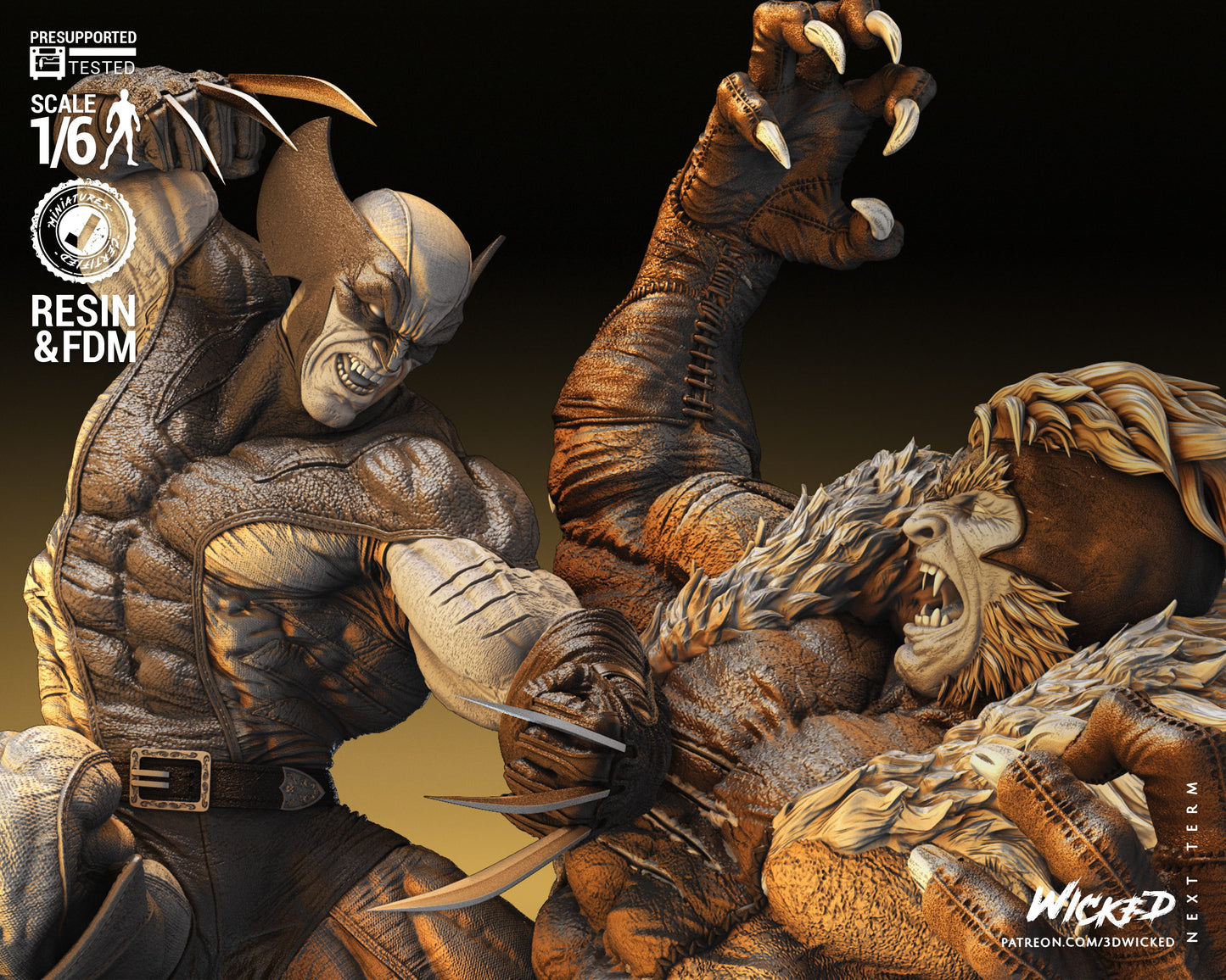 X-Men Wolverine vs Sabertooth Collectible Resin Fan Art - MTO