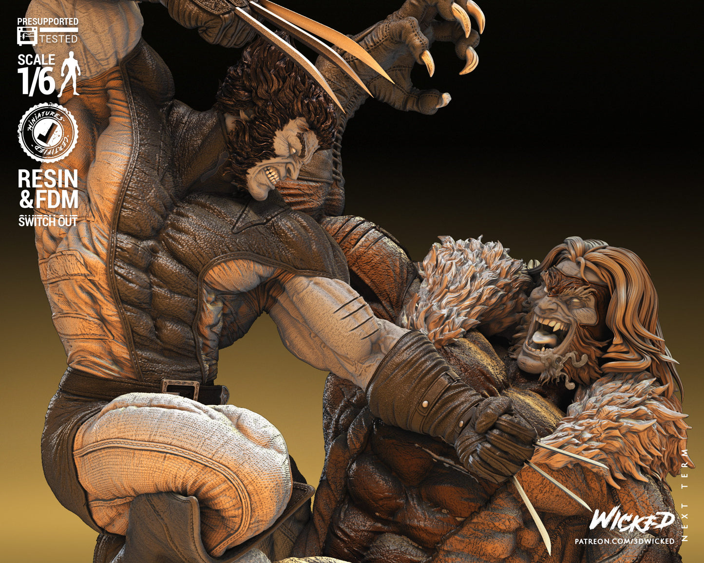 X-Men Wolverine vs Sabertooth Collectible Resin Fan Art - MTO