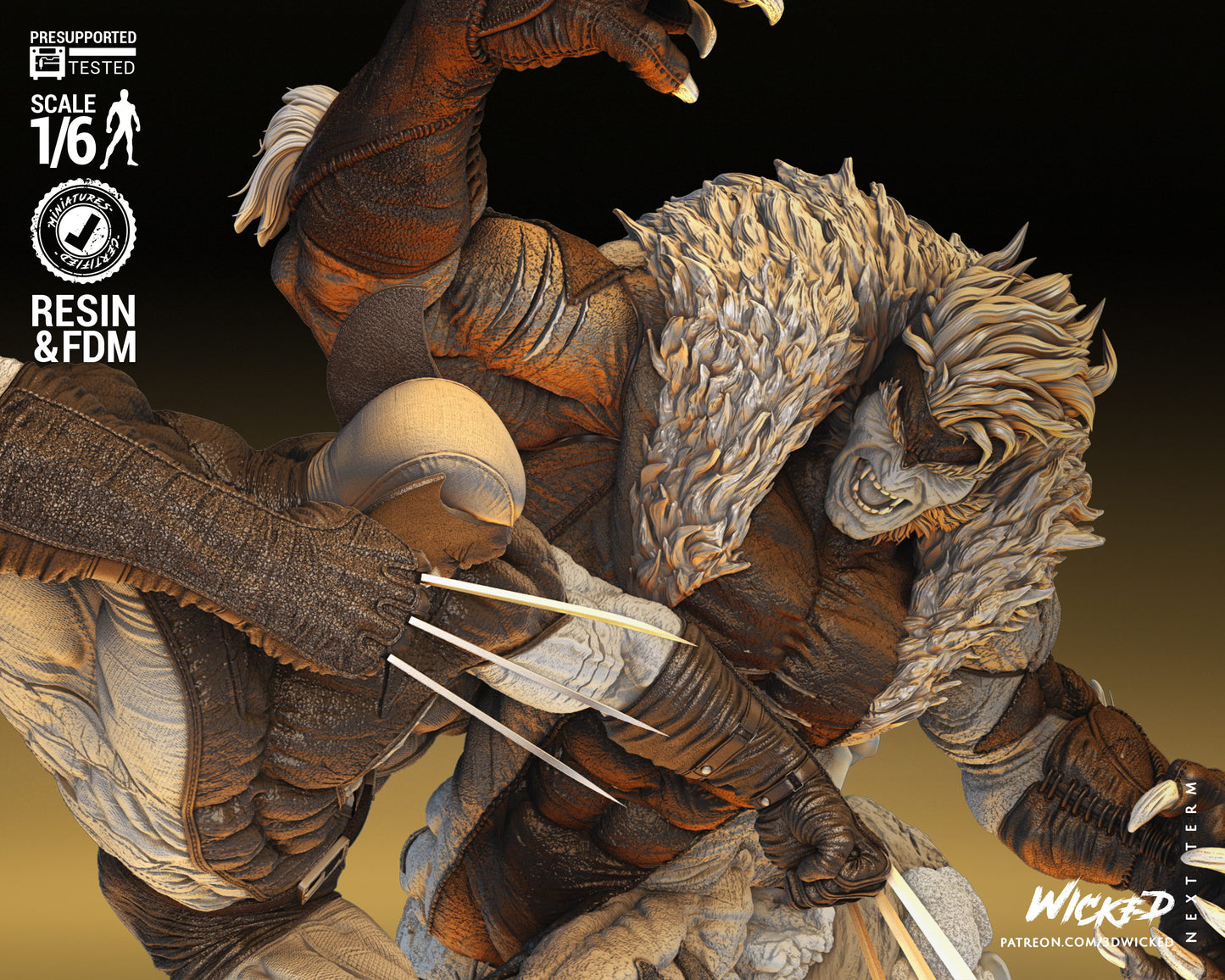 X-Men Wolverine vs Sabertooth Collectible Resin Fan Art - MTO