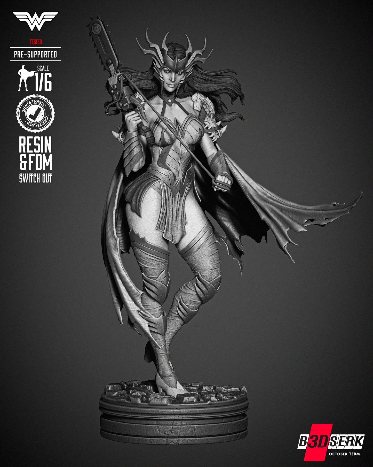 Wonder Woman Death Metal Resin Fan Art (B3dserk)