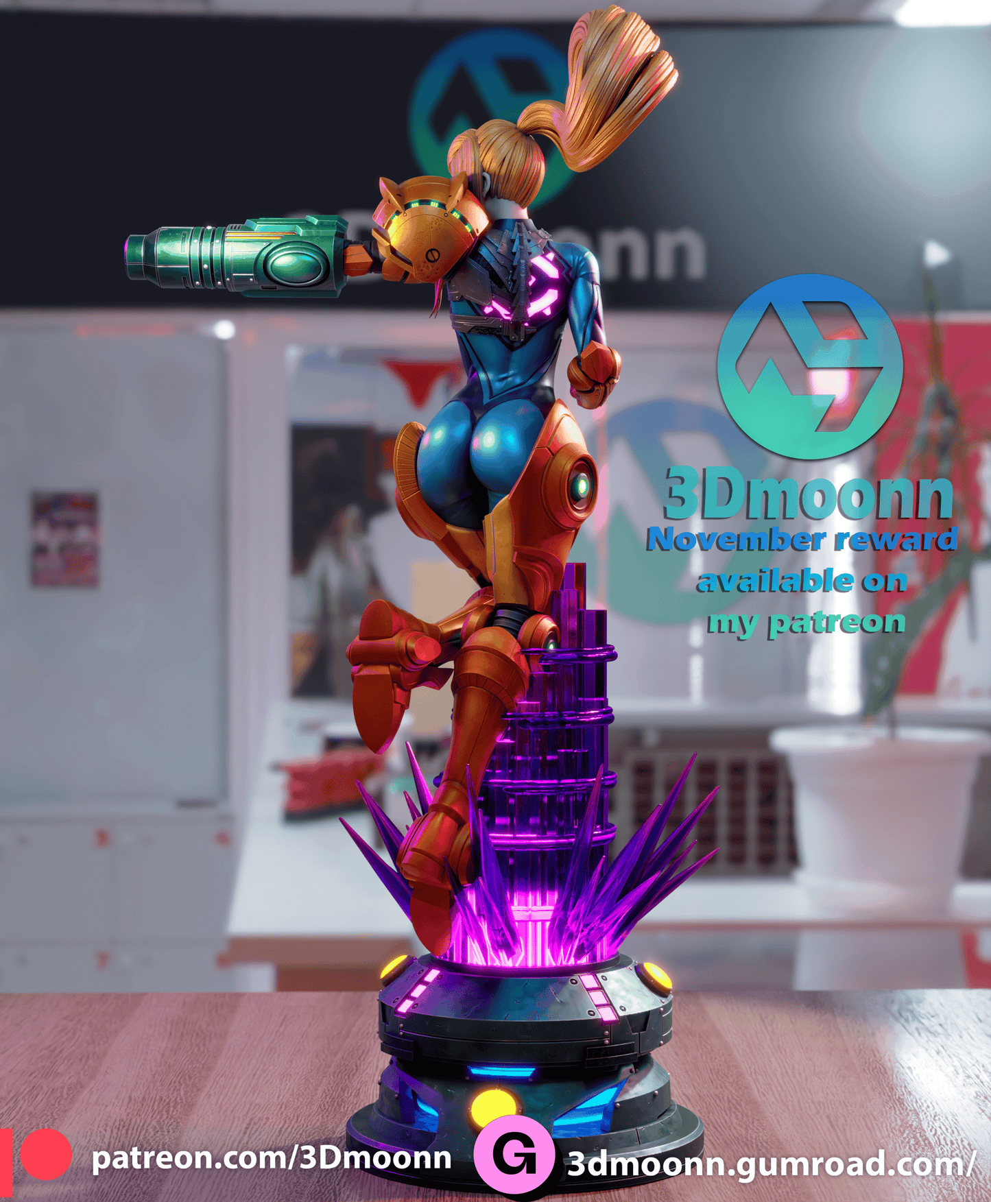 Samus Resin Fan Art Sculpture 3DMoonn