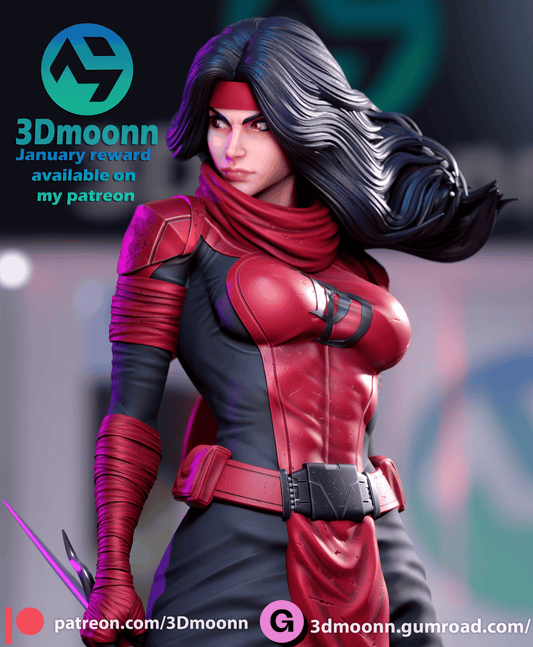 Elektra Resin Fan Art Sculpture 3DMoonn