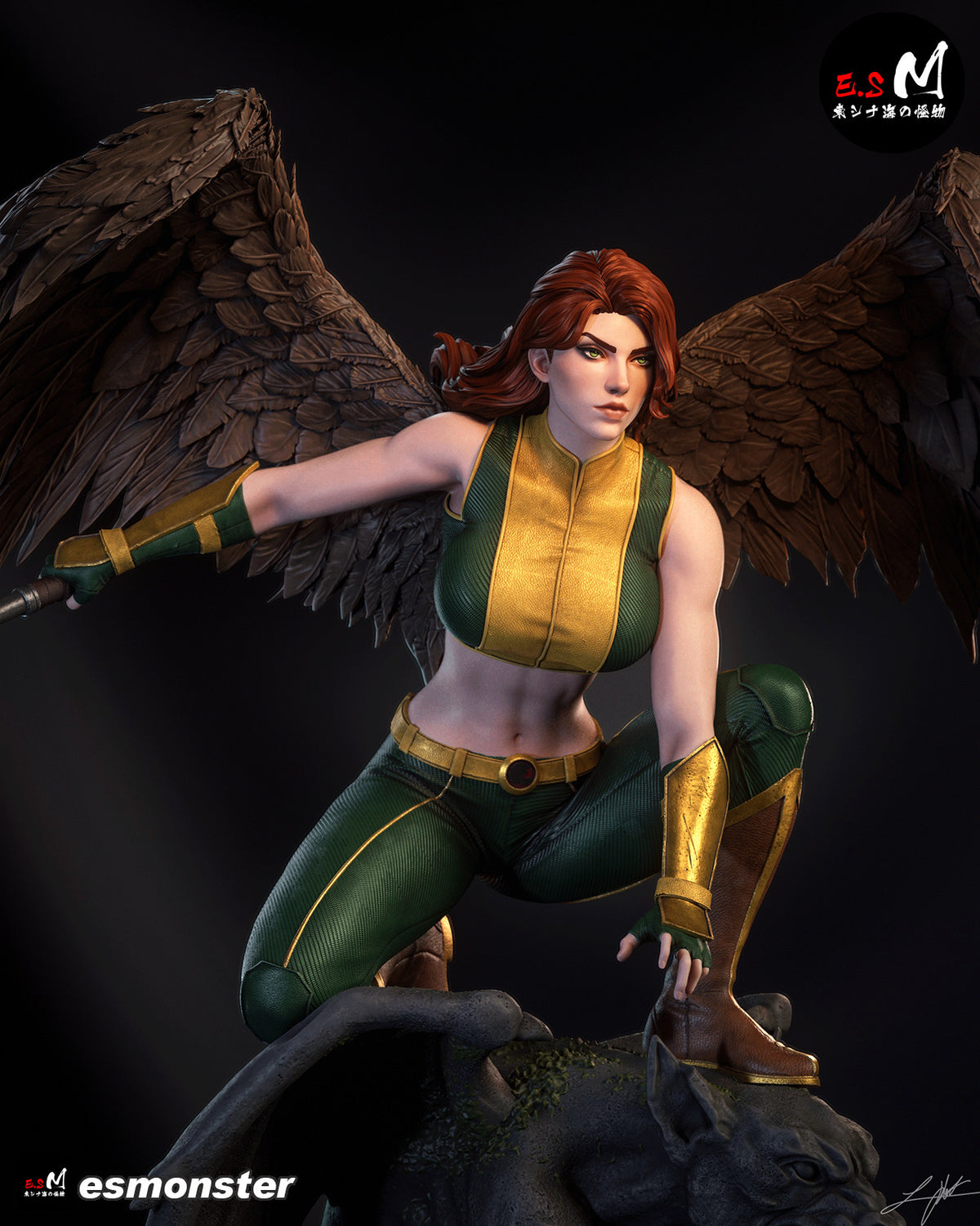 Hawkgirl Resin Art (East Sea Monster Version)