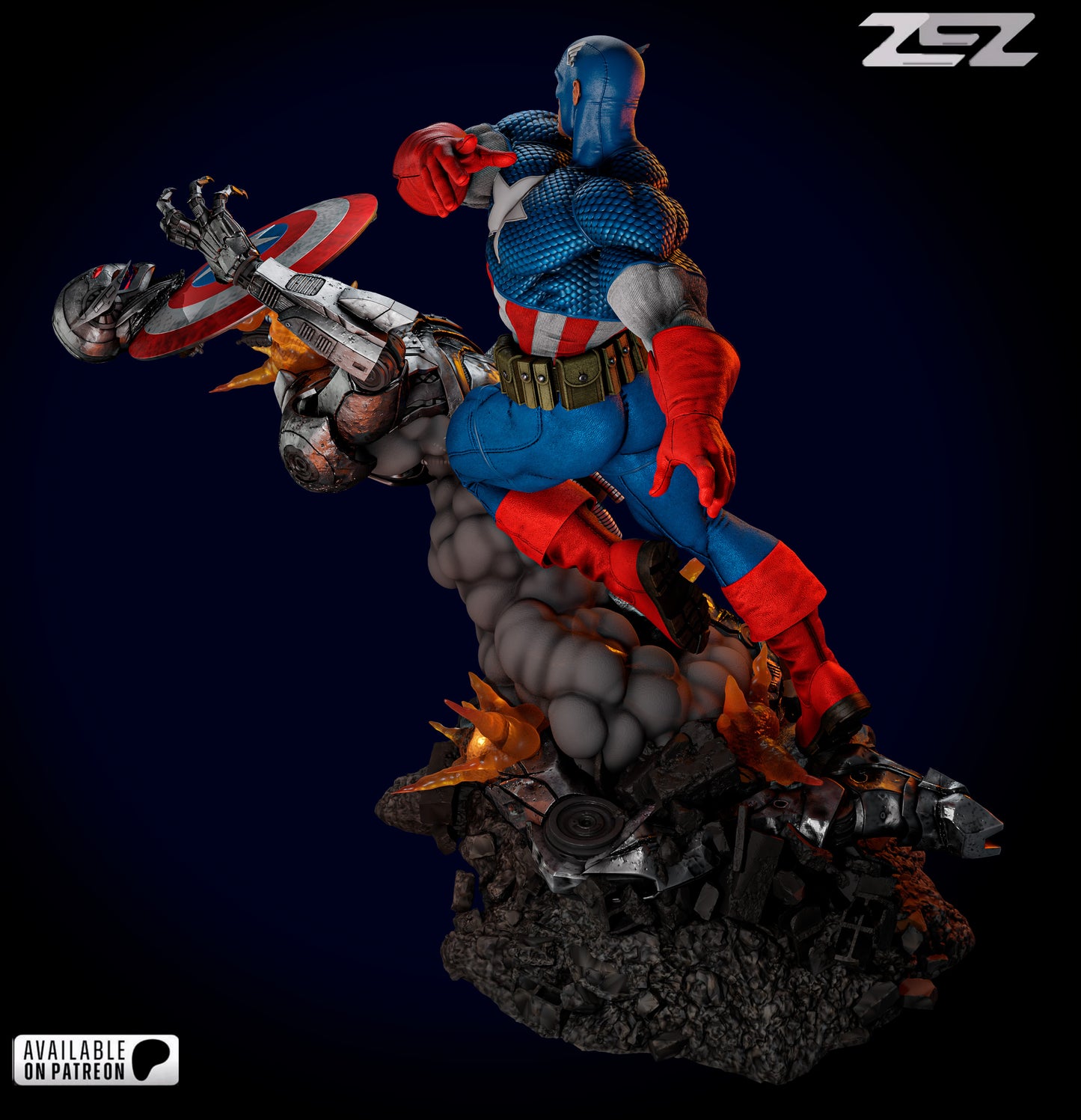 Captain America Resin Fan Art - MTO (ZEZ)