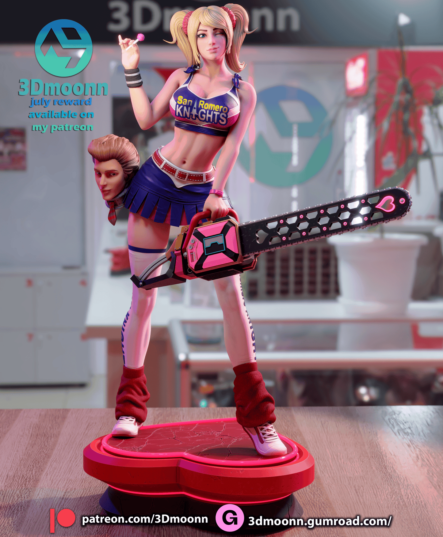 Lollipop Chainsaw Resin Fan Art Sculpture 3DMoonn