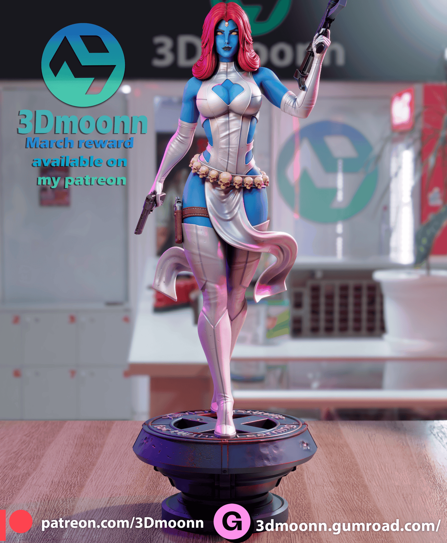 Mystique Resin Fan Art Sculpture 3DMoonn