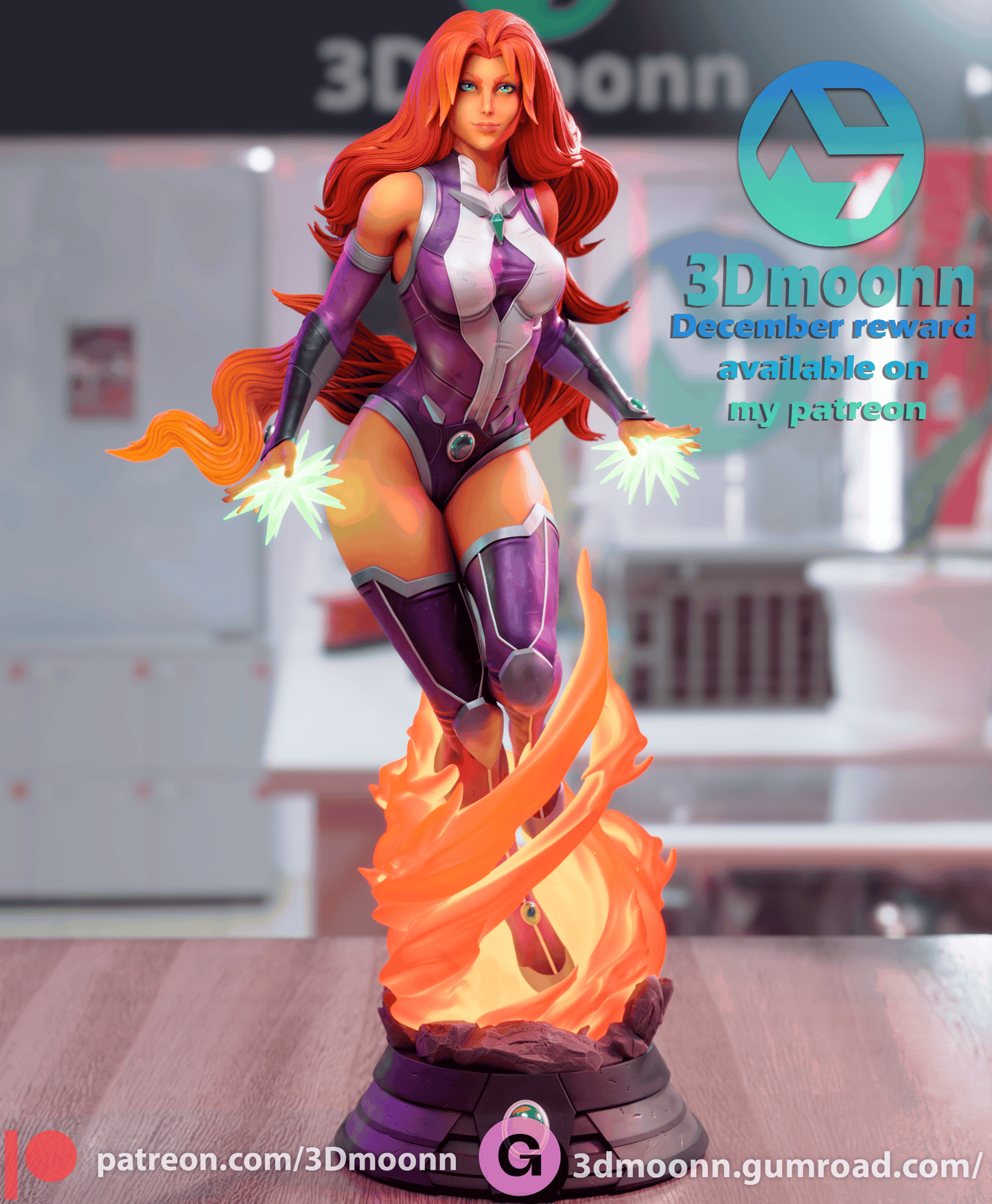 Starfire Resin Fan Art Sculpture 3DMoonn