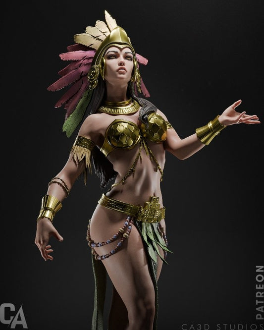 Aztec Beauty Resin Fan Art  - MTO