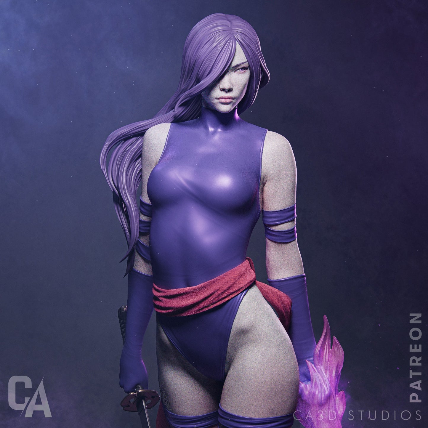 Psylocke Collectible Resin Fan Art - MTO