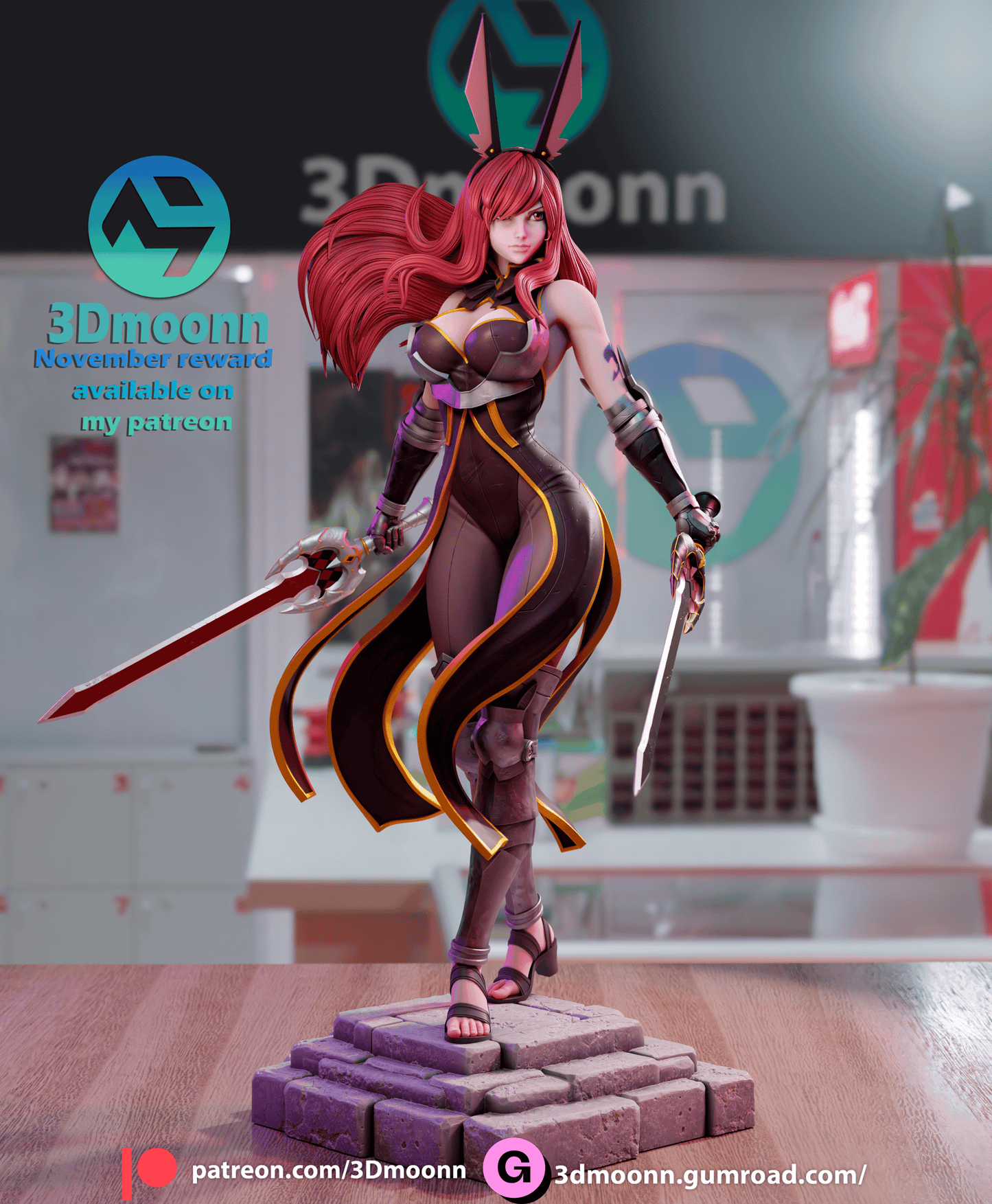 Erza Scarlet Resin Fan Art Sculpture (3DM)