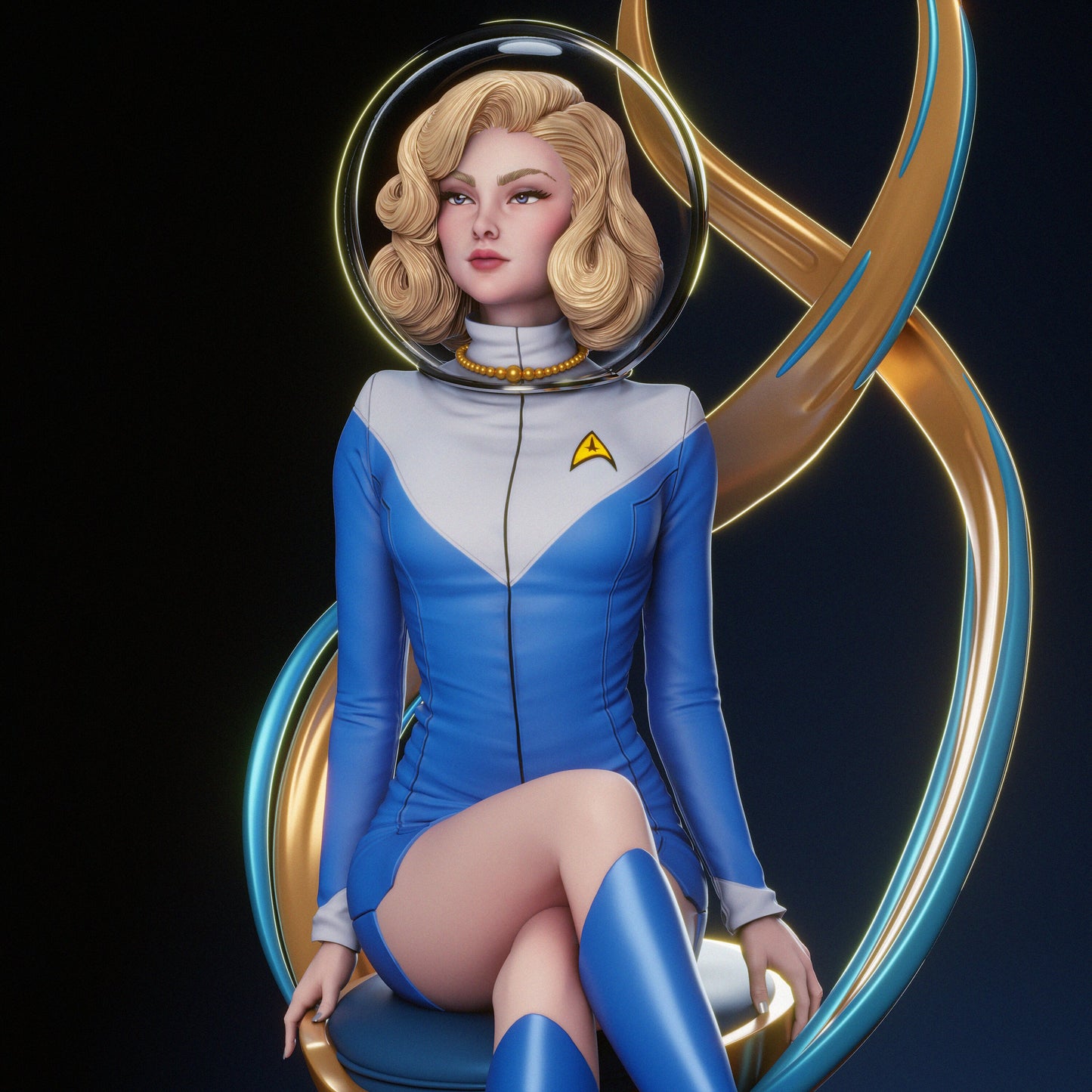 Starfleet Officer Resin Art (Design by CA3D)