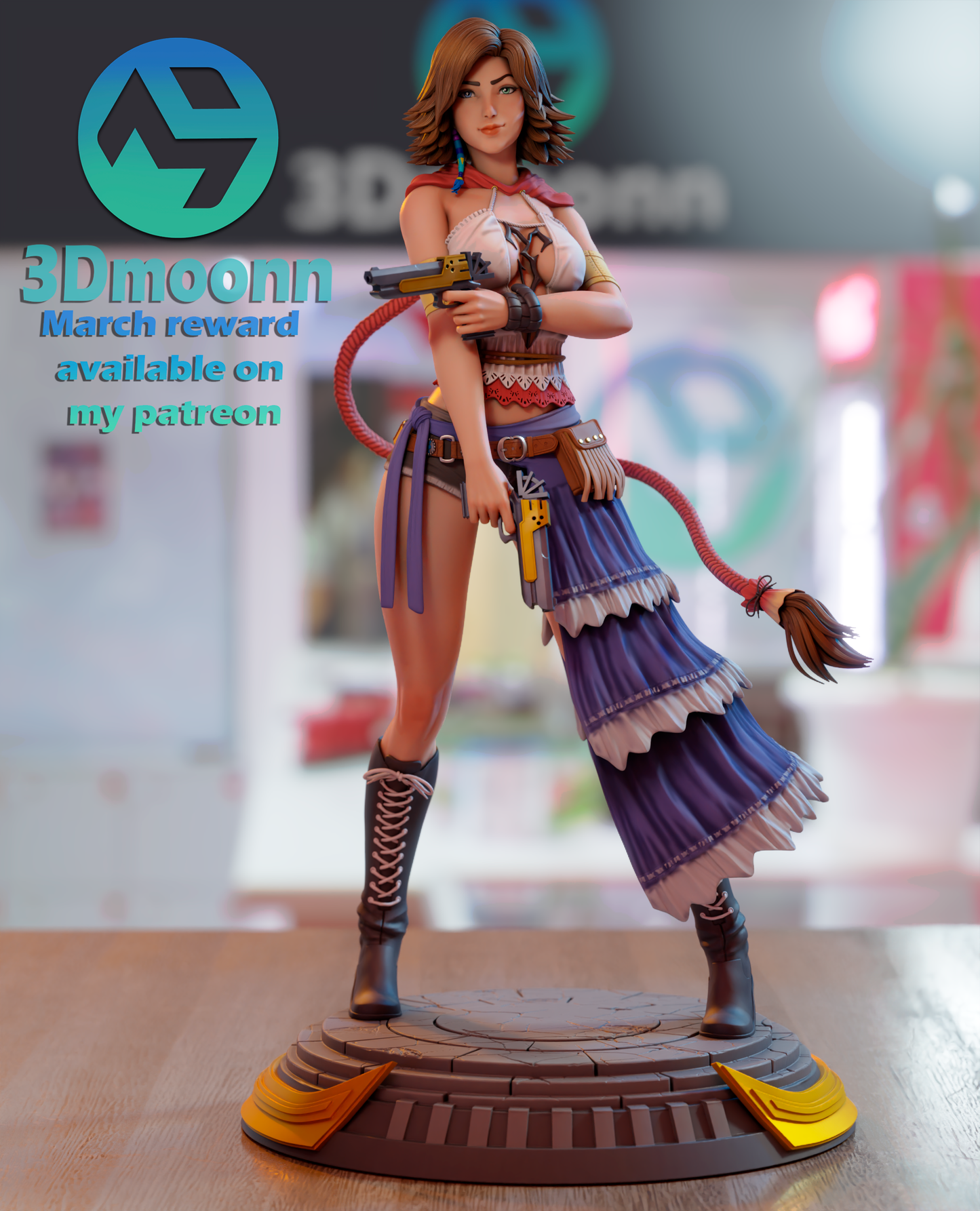 Yuna Resin Fan Art Sculpture 3DMoonn