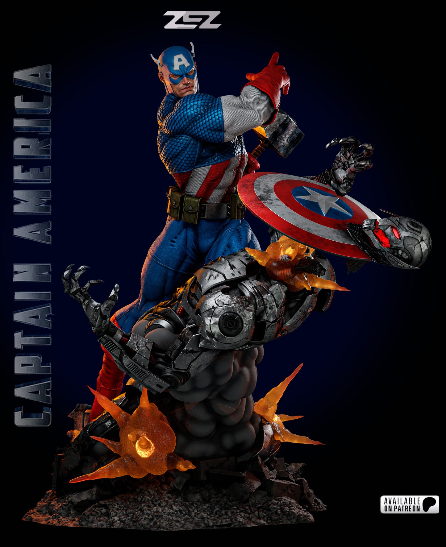 Captain America Resin Fan Art - MTO (ZEZ)