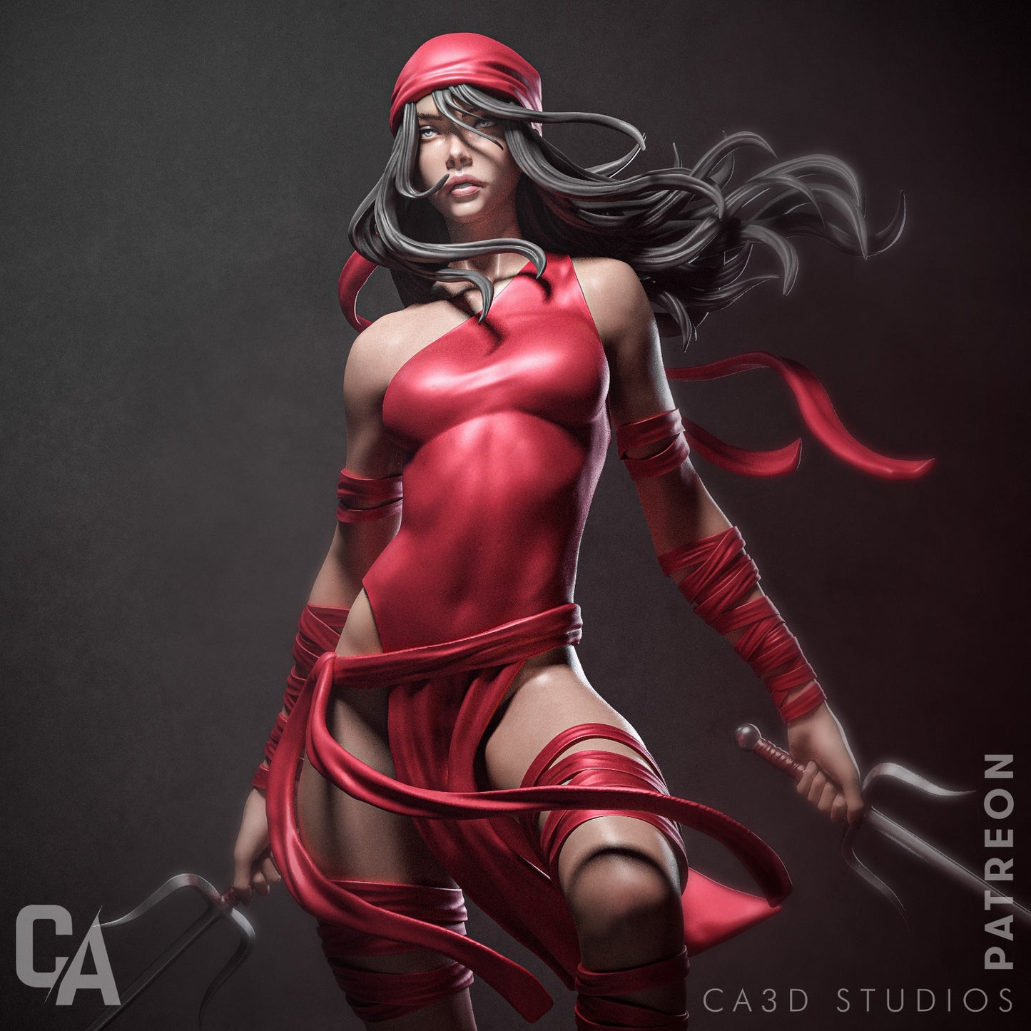 Marvel Elektra Collectible Resin Fan Art Pro Painted - MTO