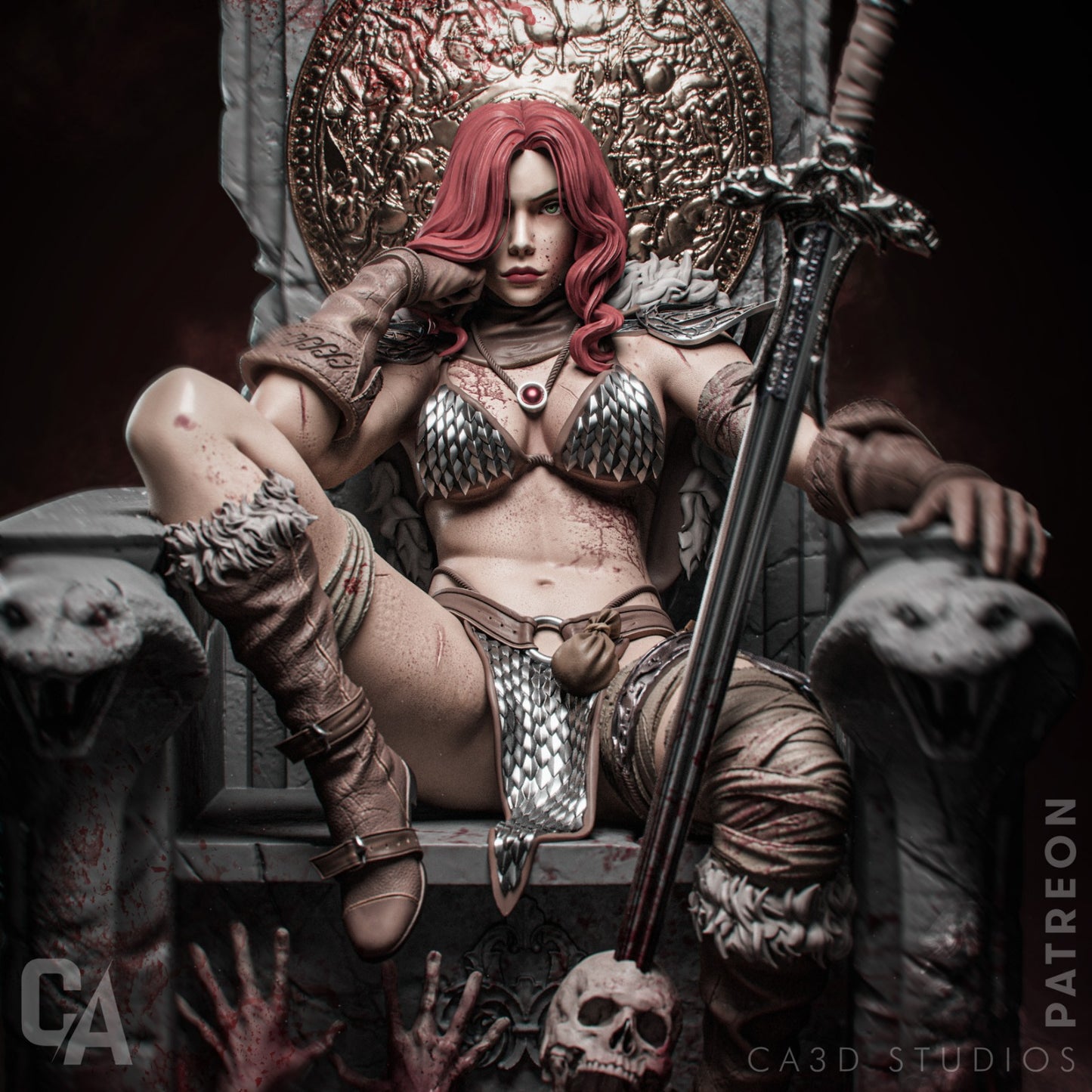 Red Sonya Collectible Resin Fan Art Pro Painted - MTO