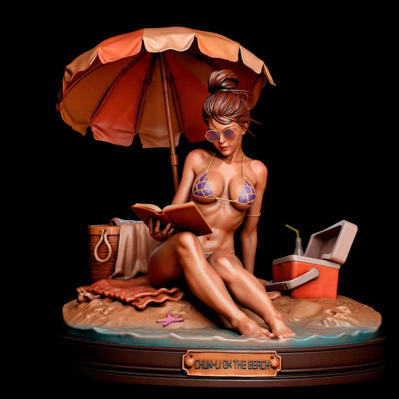 Chun Li on the Beach Resin Art (Vyra Version)